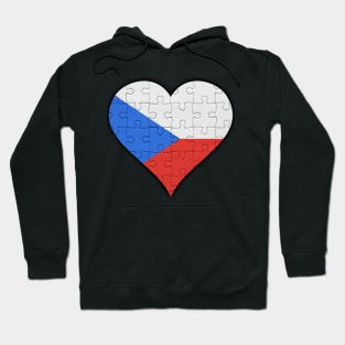 Czech Jigsaw Puzzle Heart Design - Gift for Czech With Czech Republic Roots Hoodie